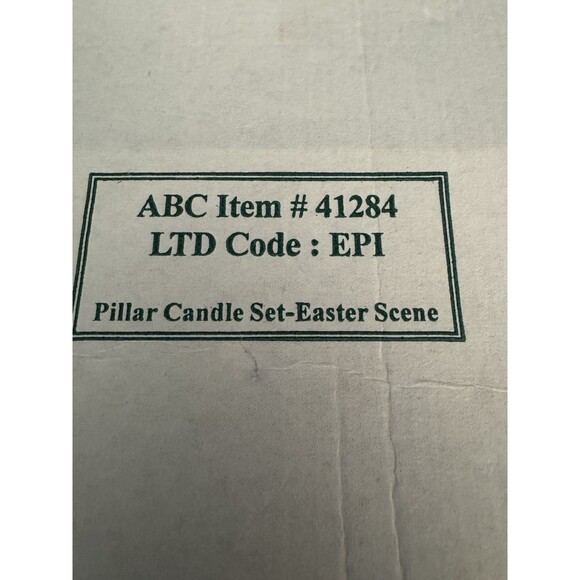 Vintage Pillar Candle Set Easter Scene Bunny ABC Item #41284 - Pre-Owned Spring - Picture 6 of 6